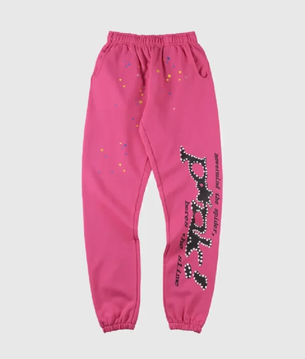 Dark Pink Sp5der Sweatpants 2